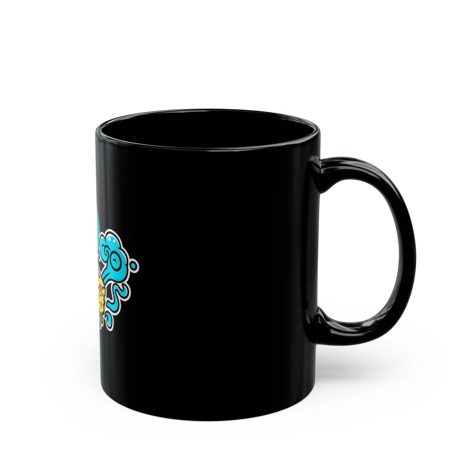 Cheesy Pop Vibes Black Mug - Image 2